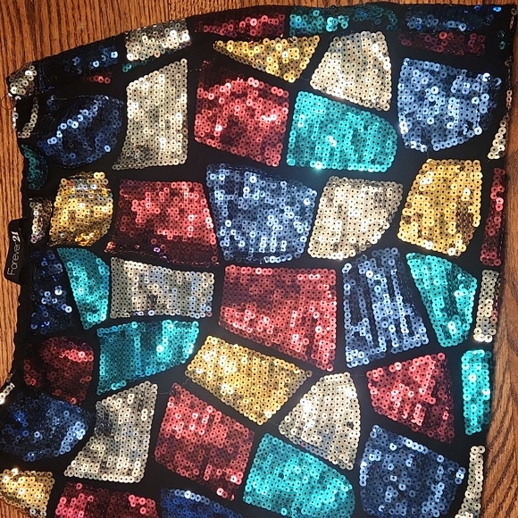 Sequins Skirt Multi Color Gilf Silver Burgandy Teal Blue Sequins Medium - Picture 2 of 3